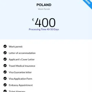 For Poland Work Permit 50% Service Charge