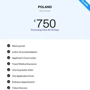 For Poland Work Permit Full Service Charge