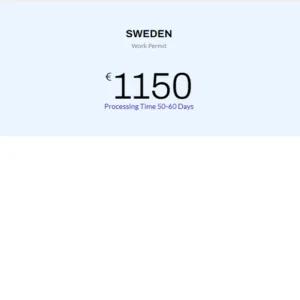 For Sweden Work Permit Full Service Charge