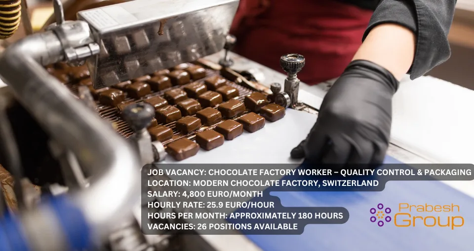 Chocolate factory job in Switzerland