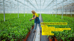 Greenhouse Worker job in Norway (Oslo)