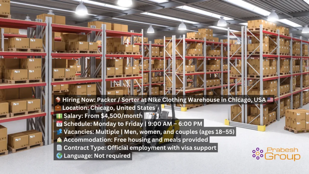 Nike Clothing Warehouse in Chicago USA