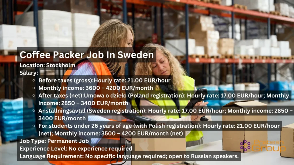 Coffee Packer Job In Sweden