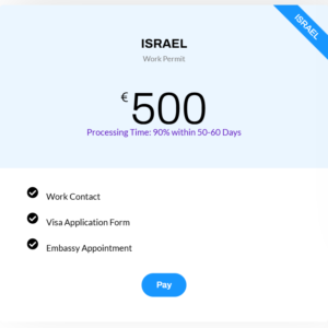 Israel Work Permit 50% Service Charge
