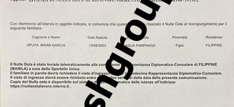Nulla Osta Italy 123