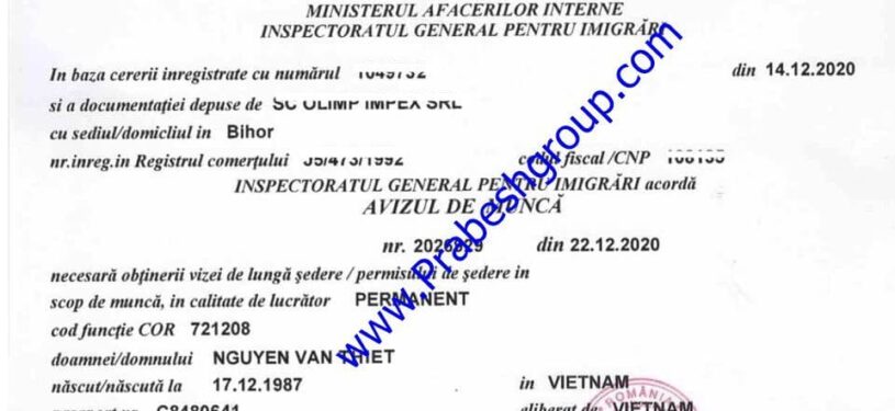 Romania Work Permit13