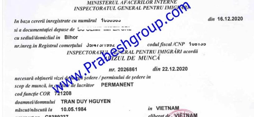 Romania Work Permit14